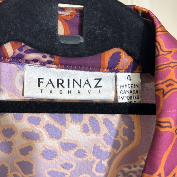 NWOT Animal Print Purple & Pink Ruffle Top Size 4 - Picture 5 of 5